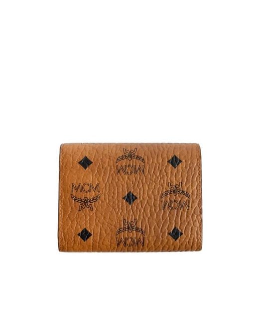 MCM Brown Logo Printed Wallet