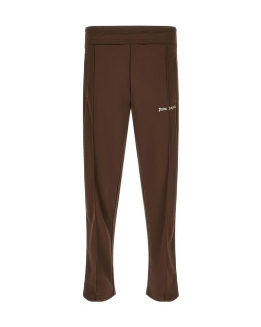 Palm Angels Brown Athletic Pants With An Elastic Waistband for men