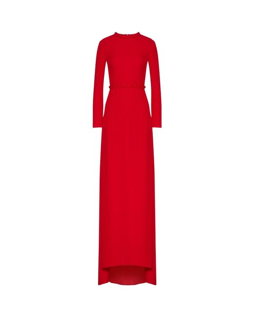 Valentino Red Belted Train Gown