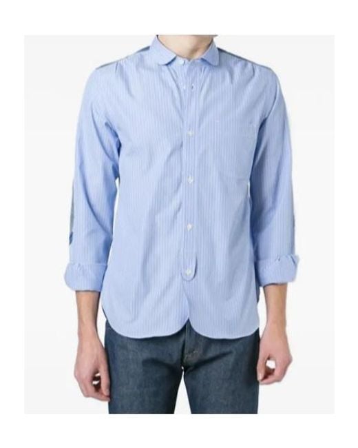 Junya Watanabe Blue Patchwork Patterned Shirt for men