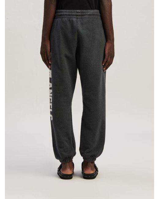 Palm Angels Black Logo Printed Drawstring Sweatpants for men