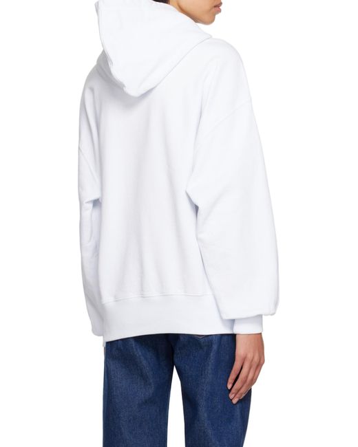 MSGM White Logo Hooded Sweater