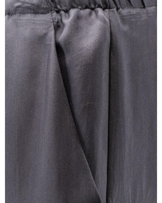 Alysi Gray Drawstring Wide-Leg Pants