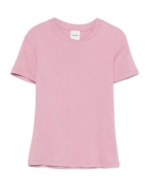 Nanushka Pink Slim Fit Cropped T-Shirt