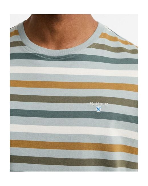 Barbour Green Striped T-Shirt for men