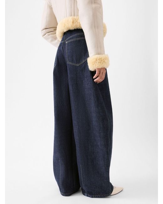 Jacquemus Blue High-Waisted Curved Leg Jeans