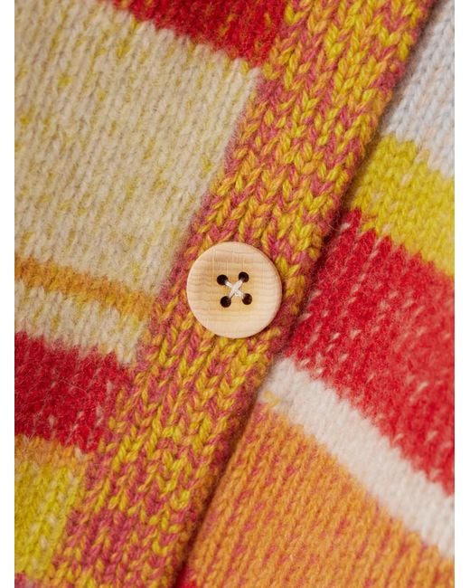 The Elder Statesman Orange Striped Cashmere Cardigan