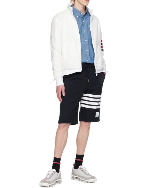 Thom Browne Blue Bar Long Sleeved Shirt for men