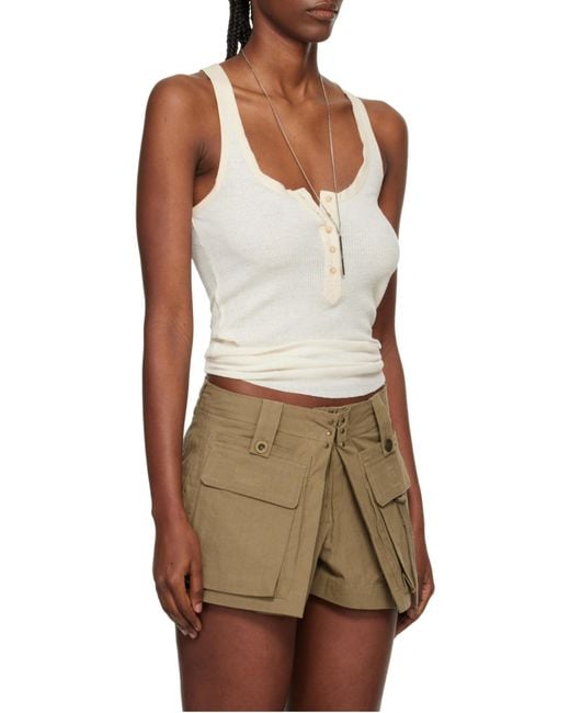 Isabel Marant Natural Silk T-Shirt Helma