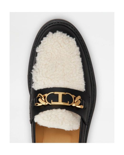 Tod's Black Logo Plaque Loafers