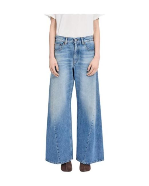 MM6 by Maison Margiela Blue Wide-Leg Jeans