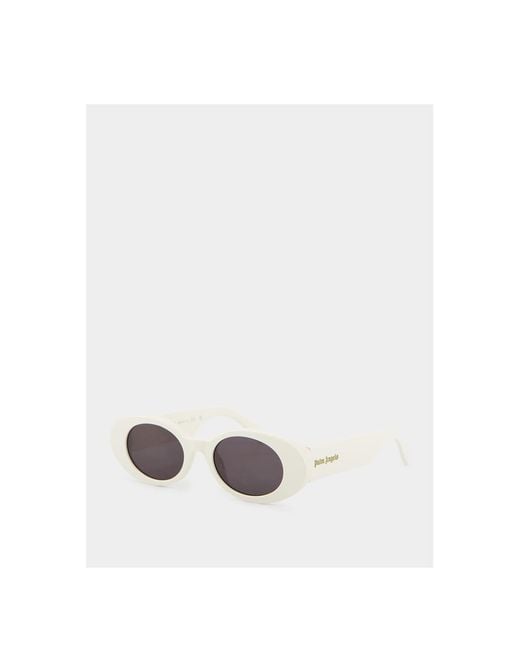 Palm Angels White Eyewear Gilroy Oval Frame Sunglasses for men