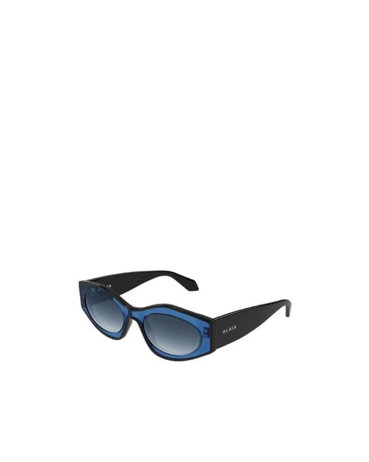Alaïa Blue Alaïa Oval Frame Sunglasses