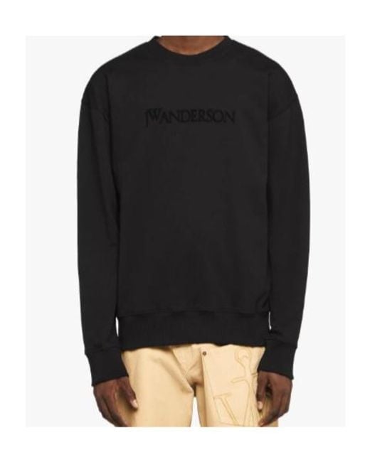 J.W. Anderson Black Jw Anderson Logo Embroidered Sweatshirt for men