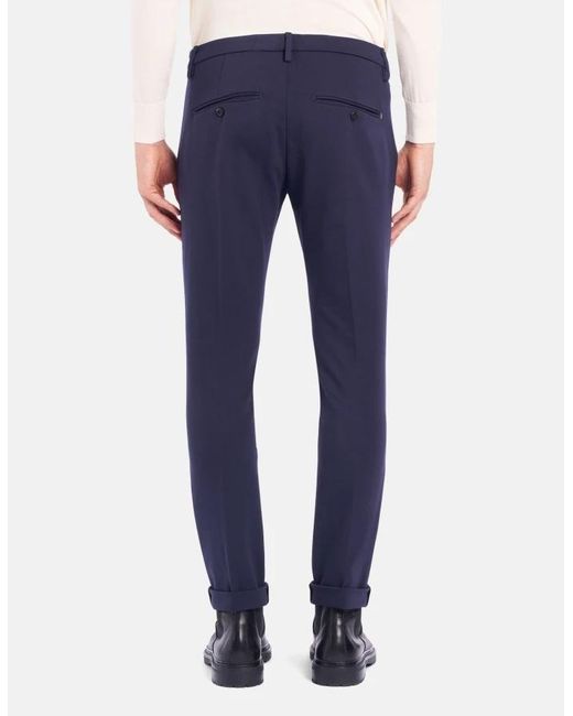Dondup Blue Logo Casual Trousers for men