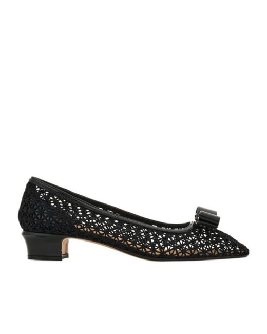 Ferragamo Black Vara Bow Pump