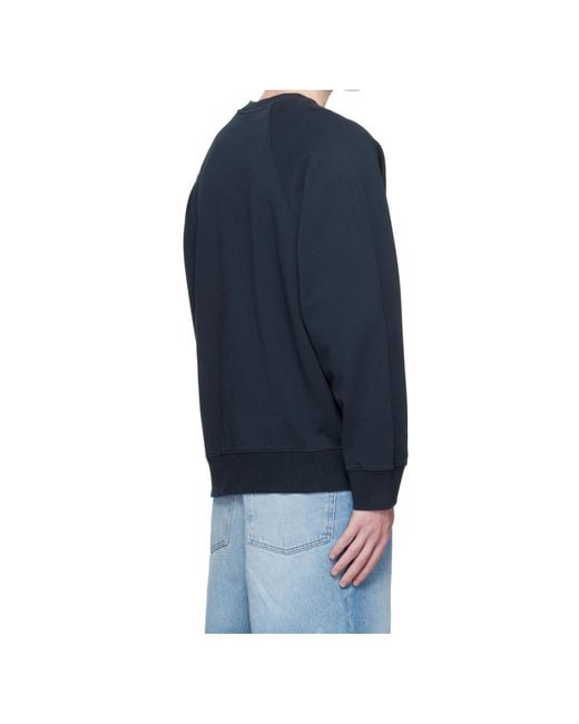 Maison Kitsuné Blue Embroidered-Logo Patch Sweatshirt for men
