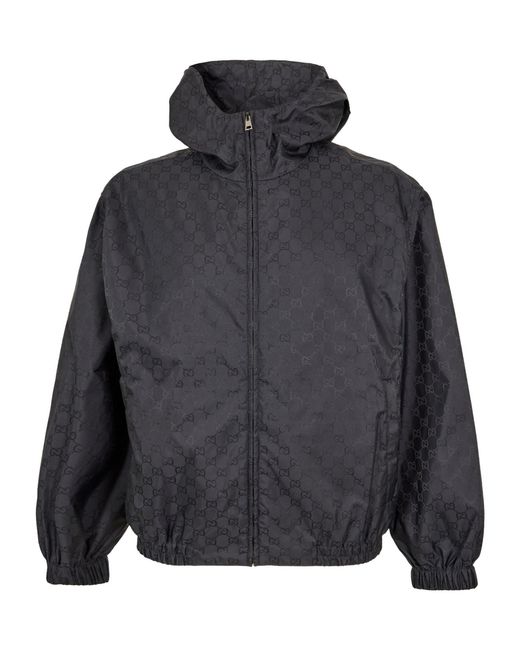 Gucci Gray Hooded Windbreaker for men