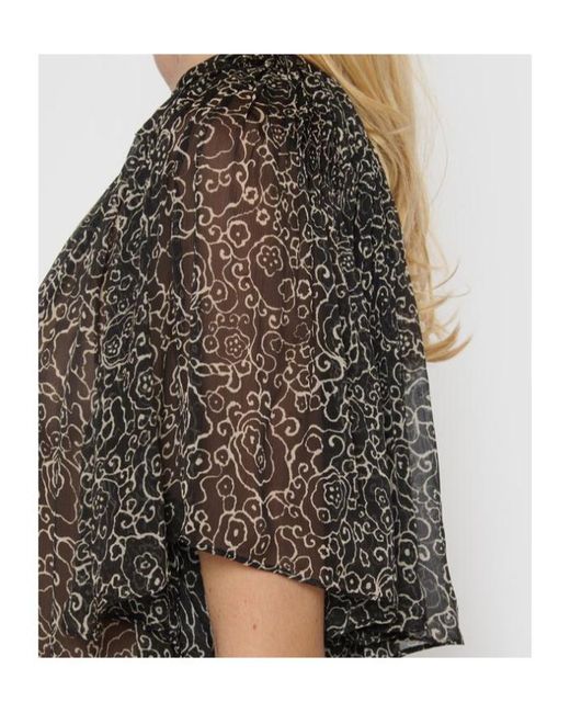 Isabel Marant Gray Isabel Marant Étoile Neslya Floral-Printed Tie-Fastened Blouse