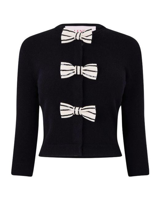 Valentino Blue Bow Knit Cardigan