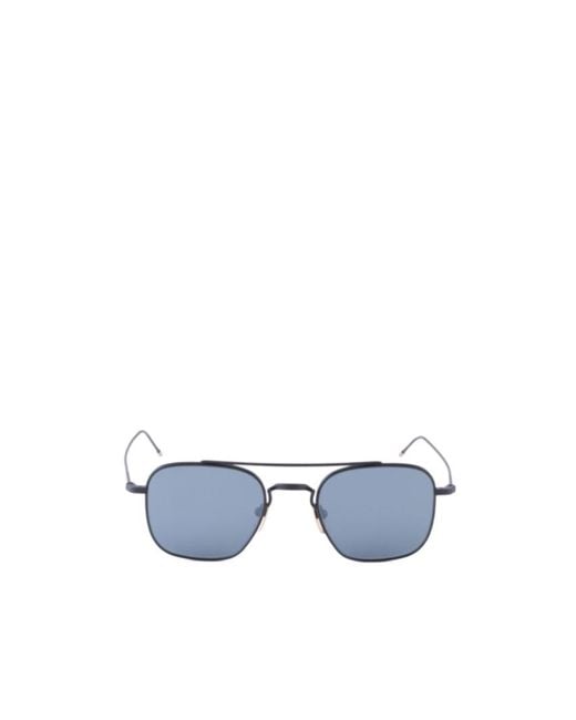 Thom Browne Blue Eyewear Square Frame Sunglasses