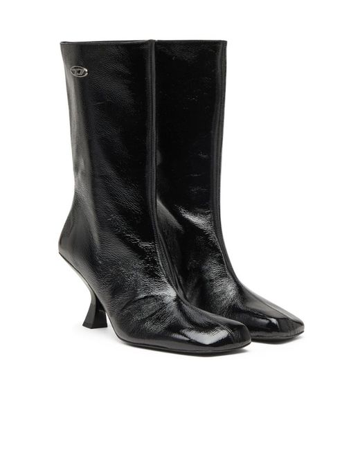 DIESEL Black 75Mm D-Amber Square-Toe Sculptural-Heel Boots