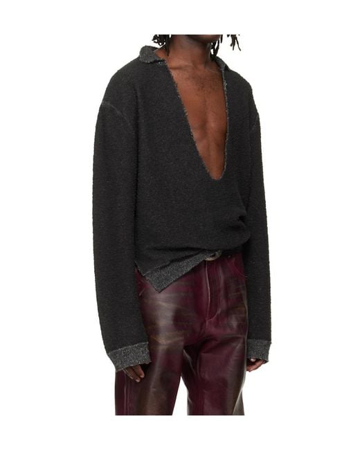 424 Black Drop-Shoulder Sweater for men