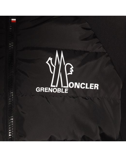 Moncler Black Grenoble Logo Printed Hooded Jacket for men
