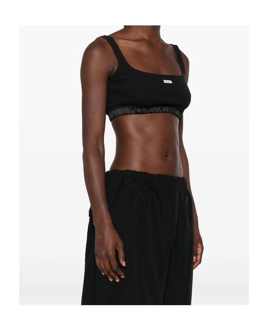 Entire studios Black Logo-Patch Cropped Top
