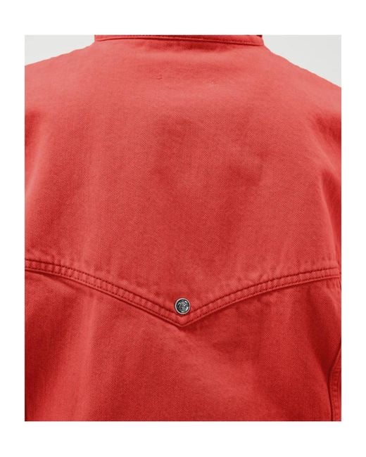 Versace Red Oversized Denim Jacket