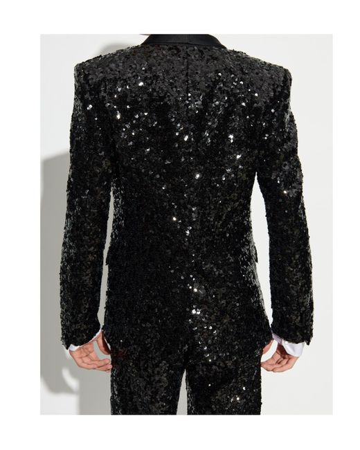Dolce & Gabbana Black Sequin Embellished Jacket for men