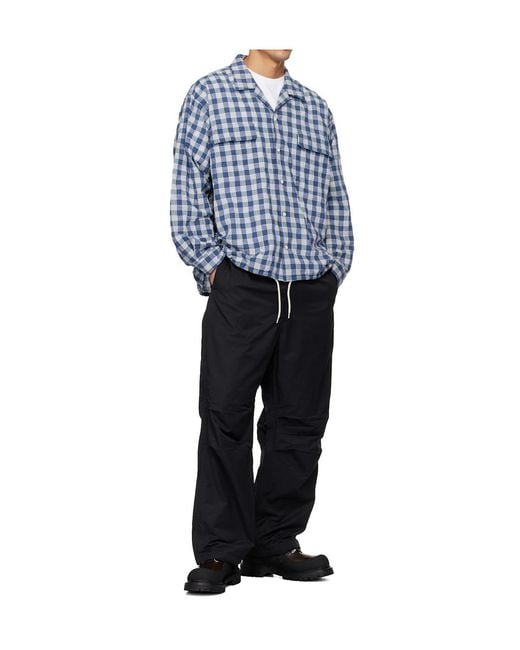 Nanamica Blue Ooal Palaka Plaid Shirt for men