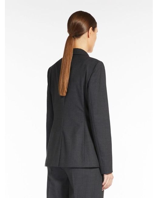 Max Mara Black Double-Breasted Long-Sleeved Jacket