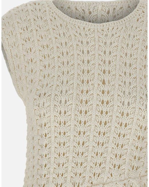 Loulou de Saison Gray Saez Ruffled Crochet Top