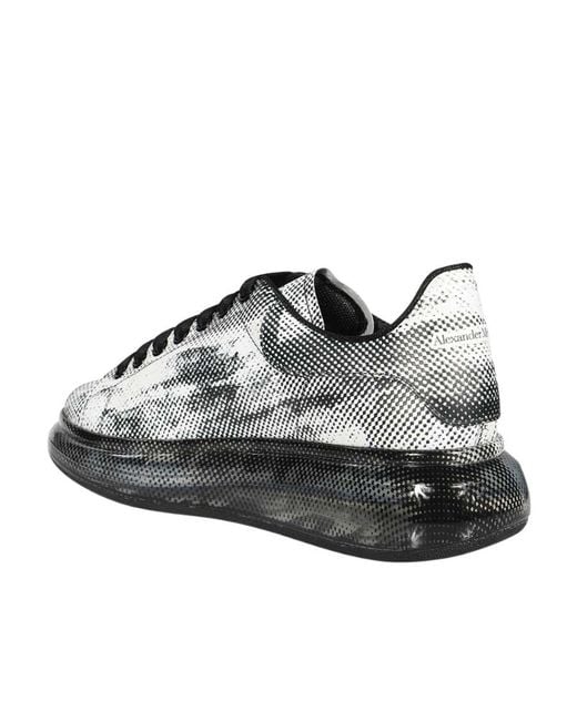 McQueen Gray Oversized Pixel-Print Sneakers for men