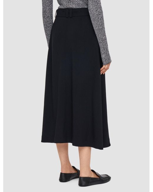 Joseph Black Pernette Belted A-Line Midi Skirt