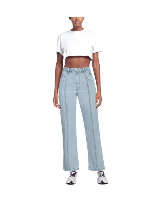 Isabel Marant Blue Light-Colored Straight-Leg Jeans