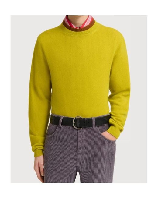 Marni Yellow Cashmere Jumper With Layered Effect for men