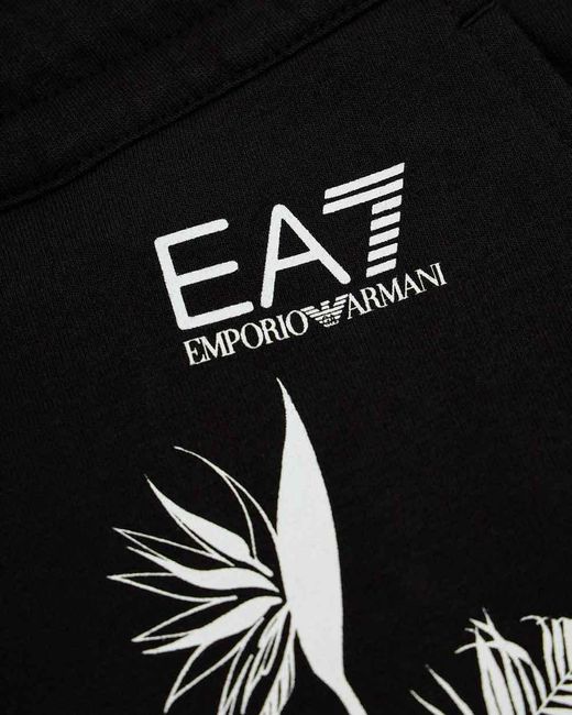 EA7 Black Logo Printed Sweatpants