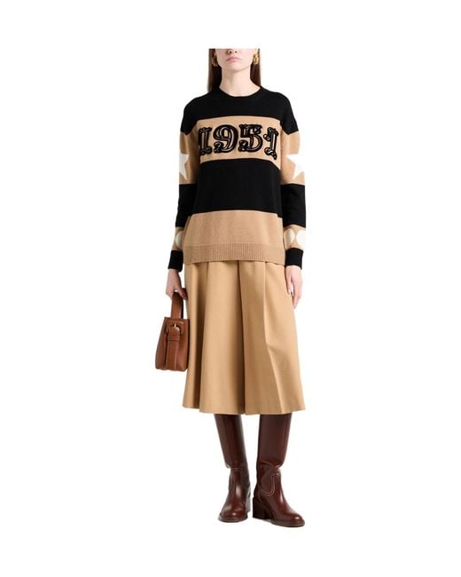 Max Mara Black Striped Lightweight Knitted Sweater