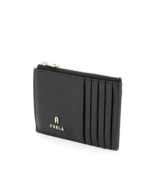 Furla Black Logo Plaque Zipped Cardholder