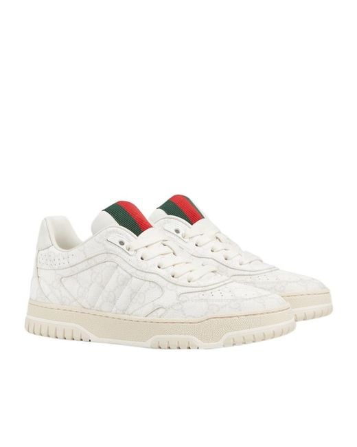 Gucci White Re-Web Low-Top Sneakers
