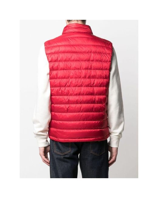 Paul & Shark Red Detachable-Hood Ultralight Down Vest for men