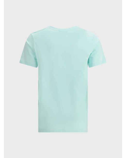 Balmain Blue Logo Printed Crewneck T-Shirt