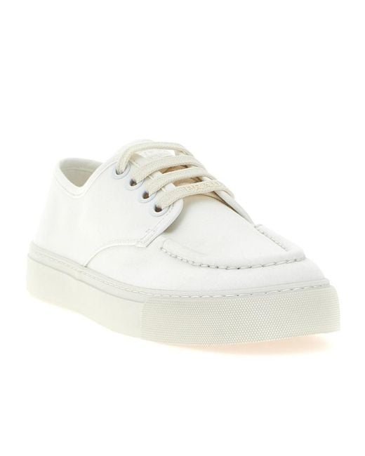 Prada White Low Top Lace-Up Sneakers for men
