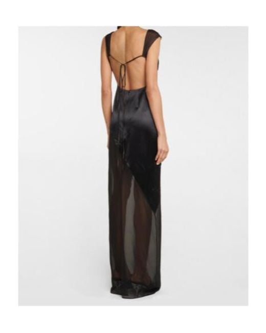 Peter Do Black Embroidered Silk Dress