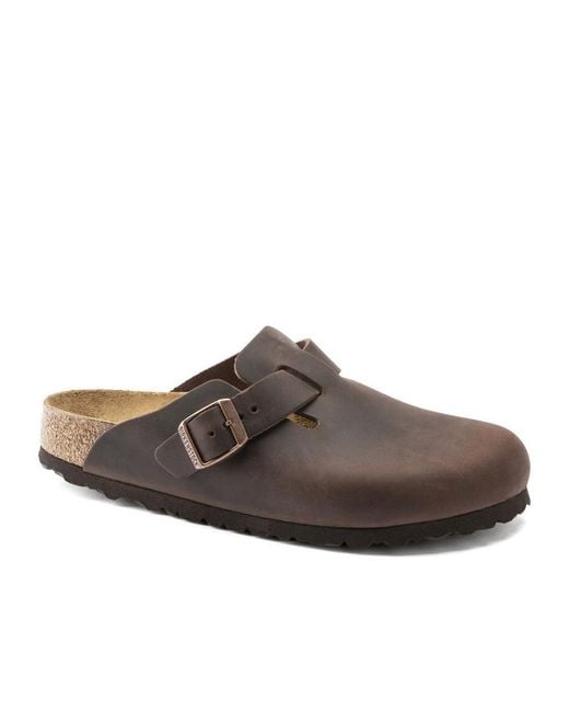 Birkenstock Brown Boston Leather Mules for men