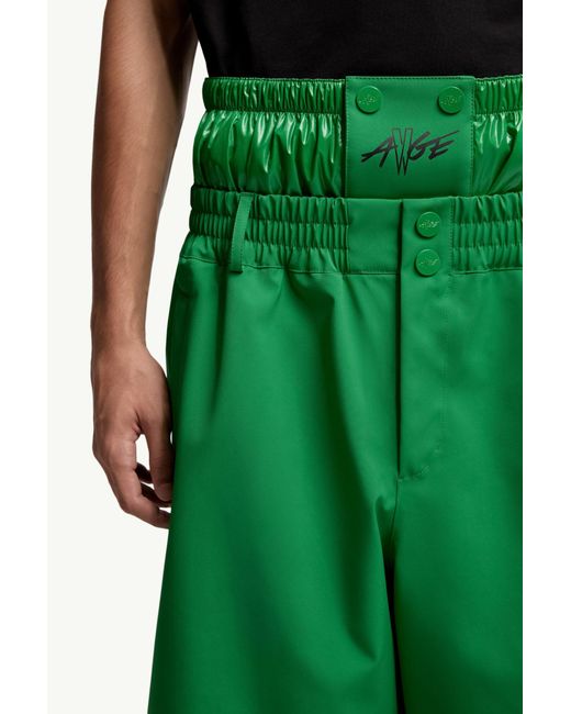 Moncler Green X Asap Rocky Logo Printed Layered Shorts for men