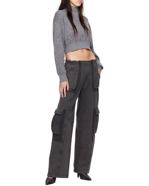 Alexander Wang Black Cotton Cargo Track Pants