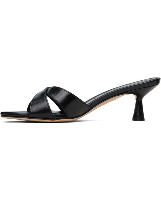 Aeyde Black Vero Leather High-Heeled Sandals